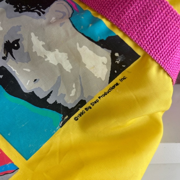 Vintage 1990 New Kids On The Block Duffel Bag Neon Yellow Pink Band Memorabilia - Picture 5 of 14